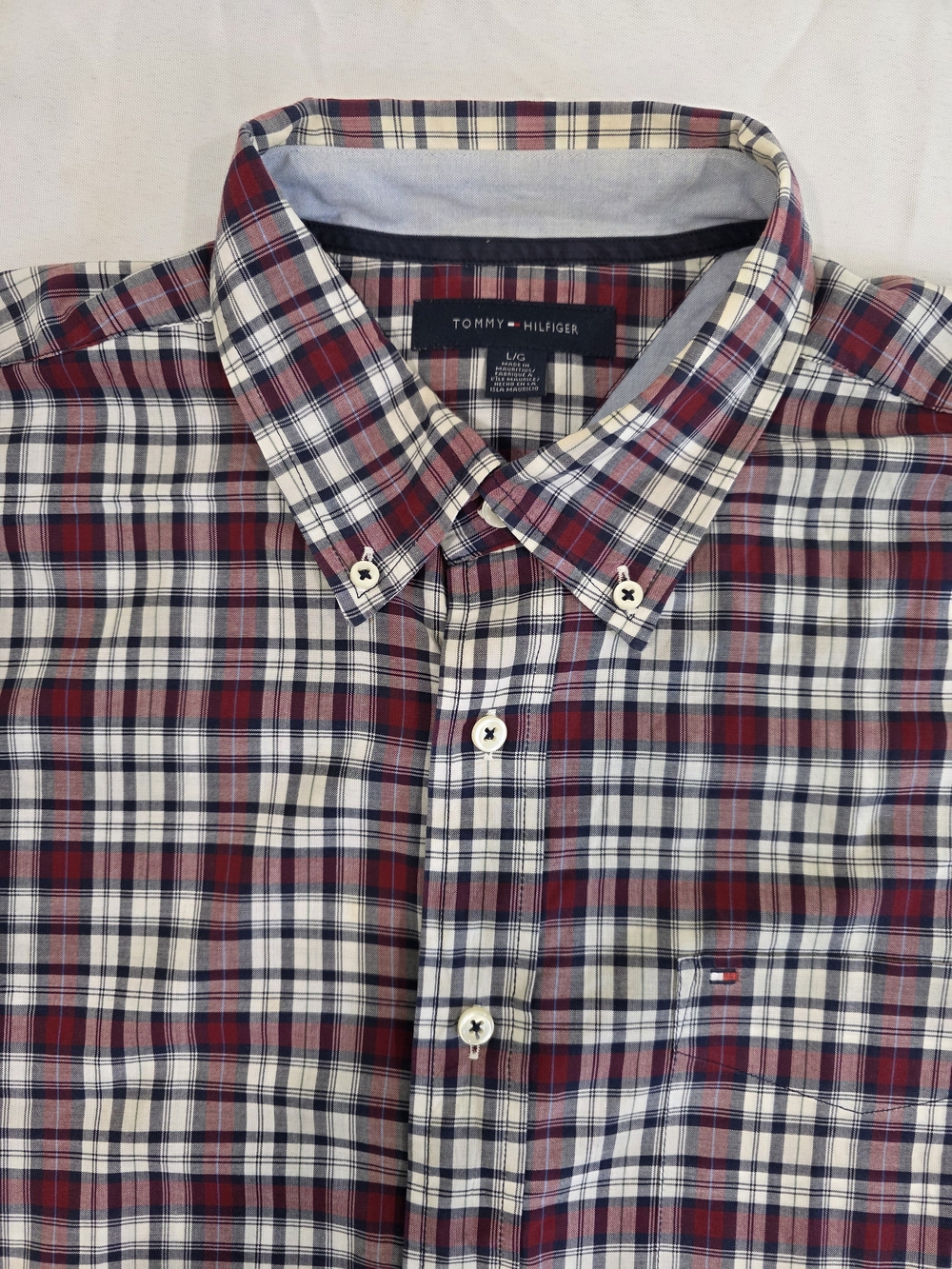 Tommy Hilfiger Cotton Collection All Occasions Plaid Button-Down Shirt Size.L